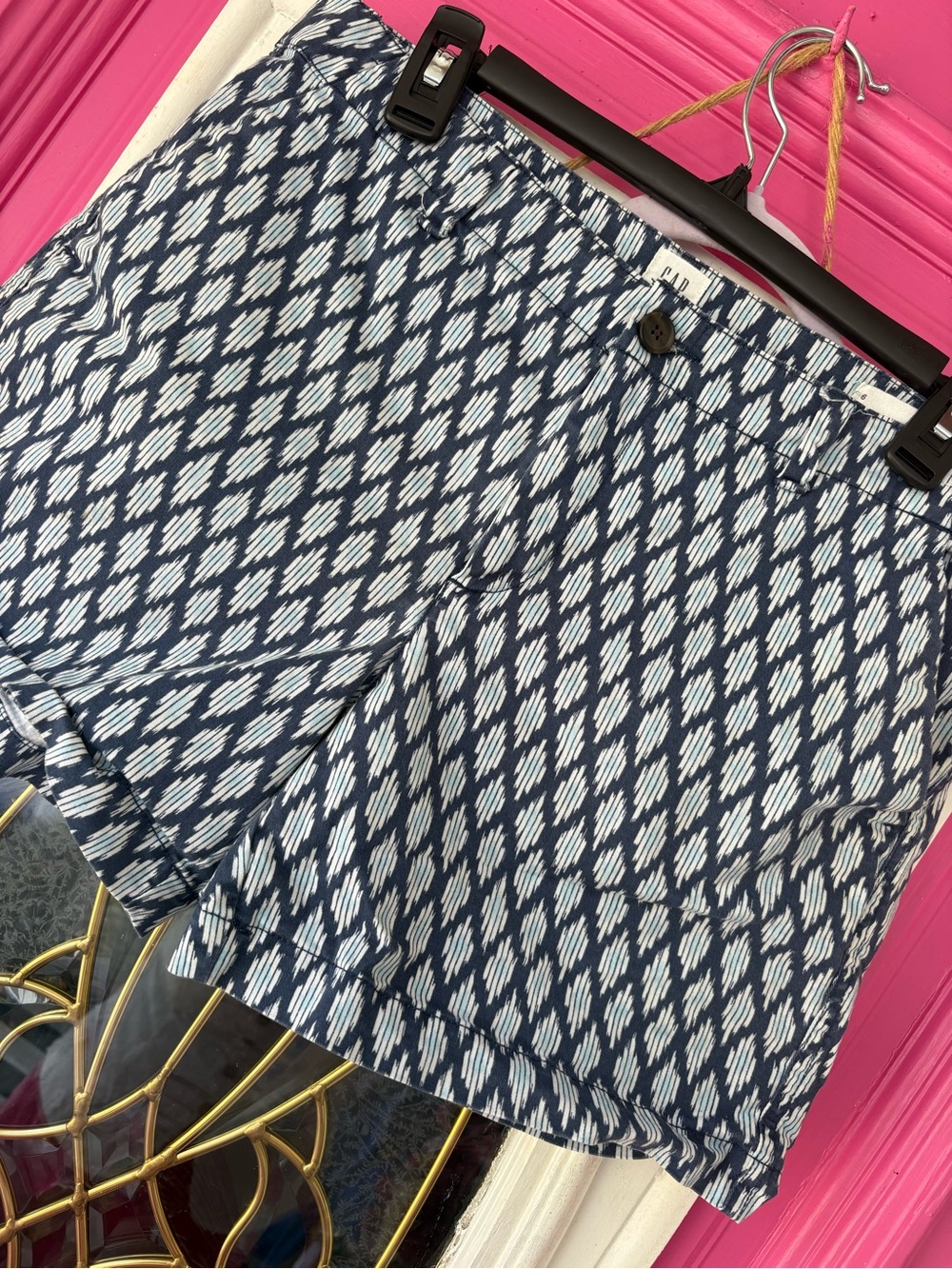 GAP Navy and White Diamond-Print Women’s Shorts